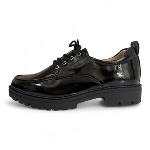 JOURNEE Collection Women's Zina Lace Up Lug Sole Oxfords, Black Size 8 Wide